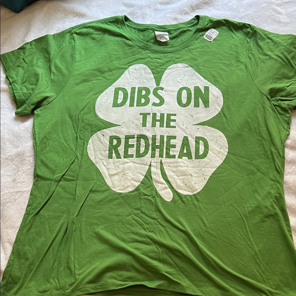 Green Clover Dibs On The Redhead Graphic T-Shirt (Ladies XXL)